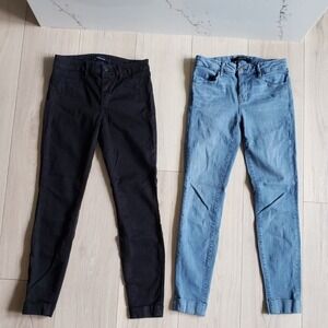 J Brand Jeans Bundle Womens 25 Black Blue ANJA Slim Fit Cuffed Ankle Straight